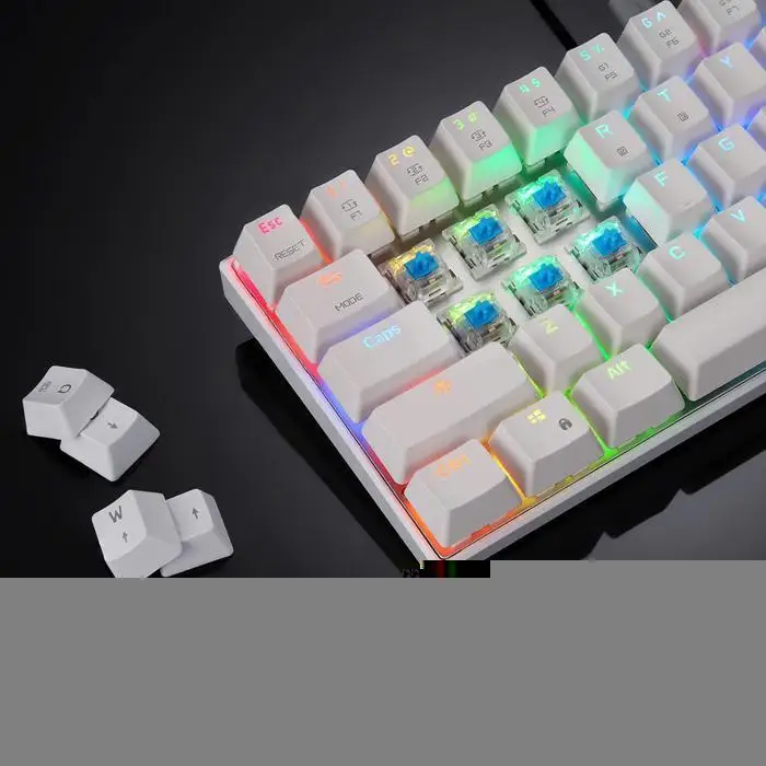 Двойной режим полный ключ 61 клавиши RGB подсветка Bluetooth Механическая игровая