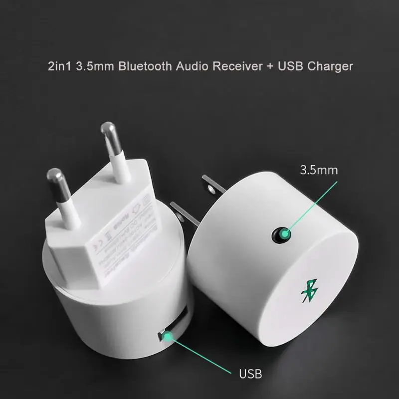 Беспроводной Bluetooth приемник 3 5 мм AUX аудио стерео адаптер EU/US USB зарядное устройство для динамика смартфона