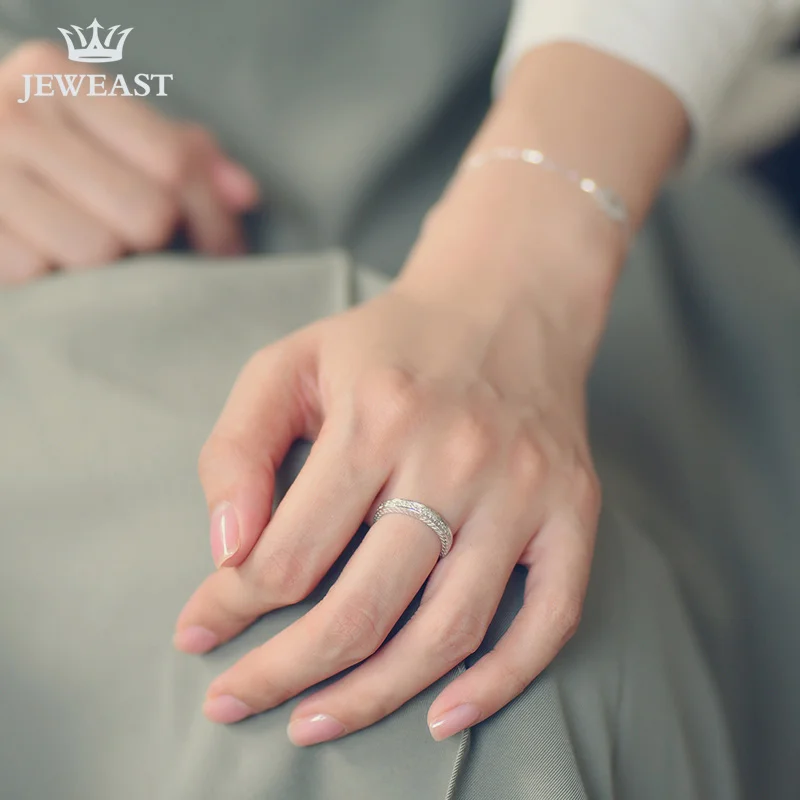 Белое кольцо с бриллиантами 18 К свадебное изысканная бижутерия Женское