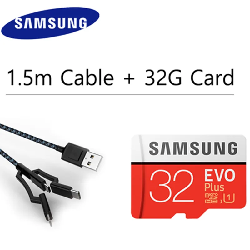 32GCable SAMSUNG Microsd карта 64G 128GB 32GB Micro SD карта 12GB класс 10 U3 U1 SDXC класс EVO+ Micro SD карта памяти TF Flash - Емкость: 32GCable