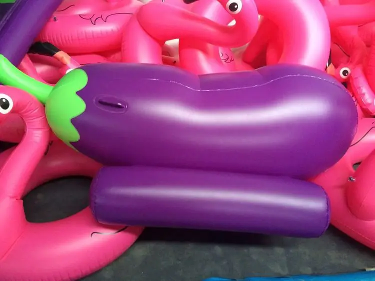 

190cm 75inch Giant Inflatable Eggplant Pool Float 2019 Summer Ride-on Air Board Floating Raft Mattress Water Beach Toys boia