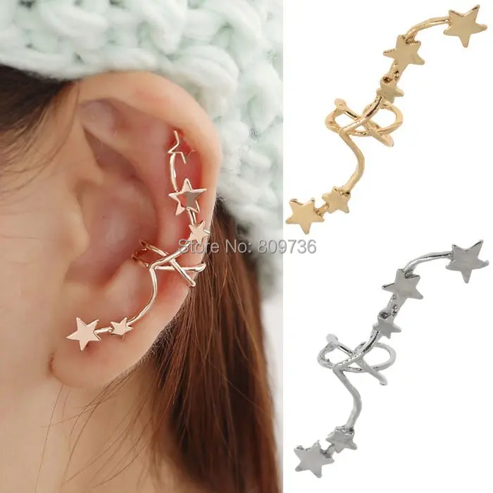 1 шт. популярные корейские серьги-клипсы со звездами клипсы для костей женские