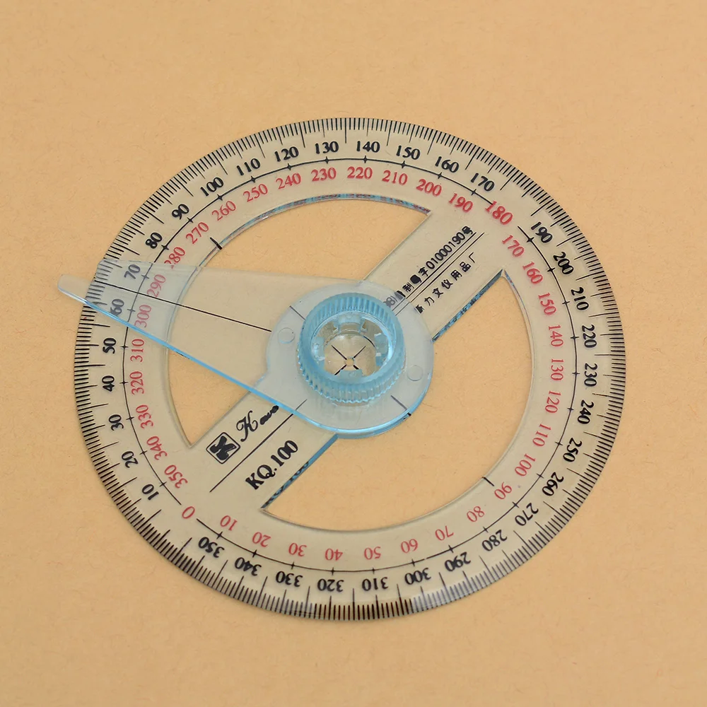 

Hot Sale All Circular 10cm Plastic 360 Degree Pointer Protractor Ruler Angle Finder Swing Arm For School Office Supplies
