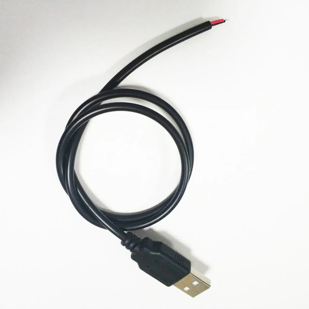 50 см Светодиодные ленты свет USB подключить провод 2PIN красный + черный линии