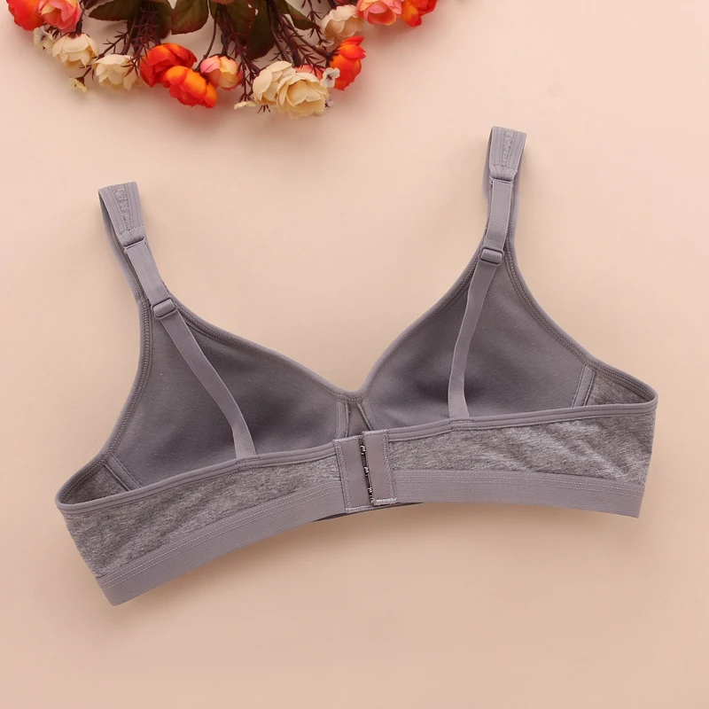 Бюстгальтер для девушек однотонное хлопковое нижнее белье большие размеры без