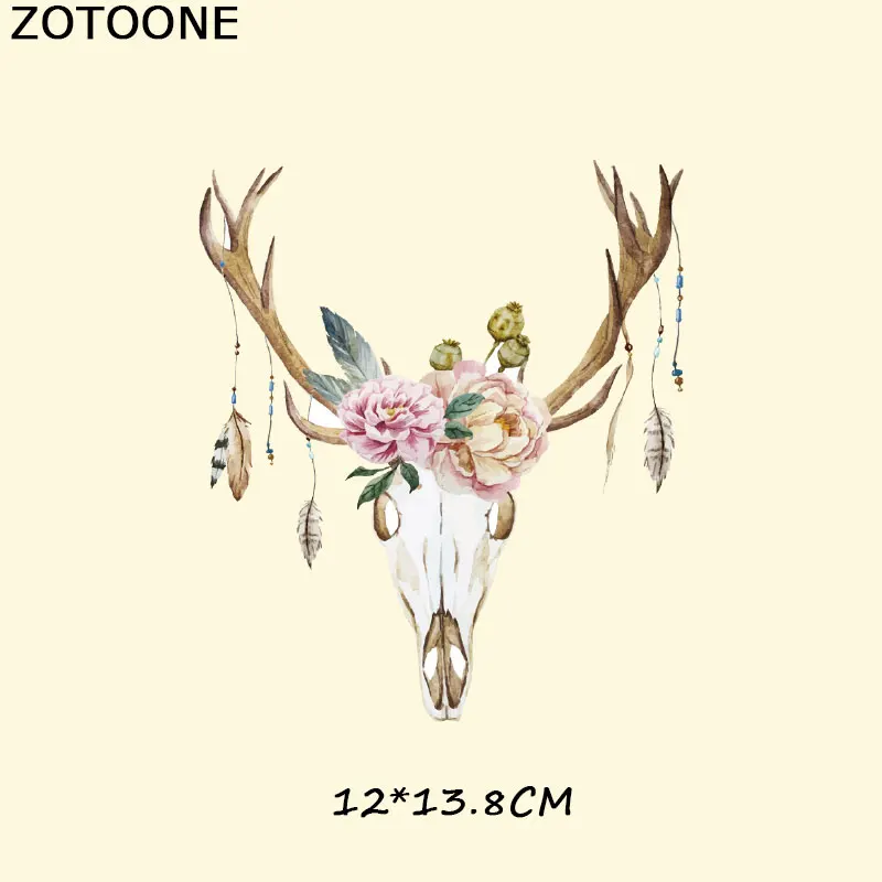 ZOOONE нашивки с изображением животных футболка наклейка черепа бытовые рисунком