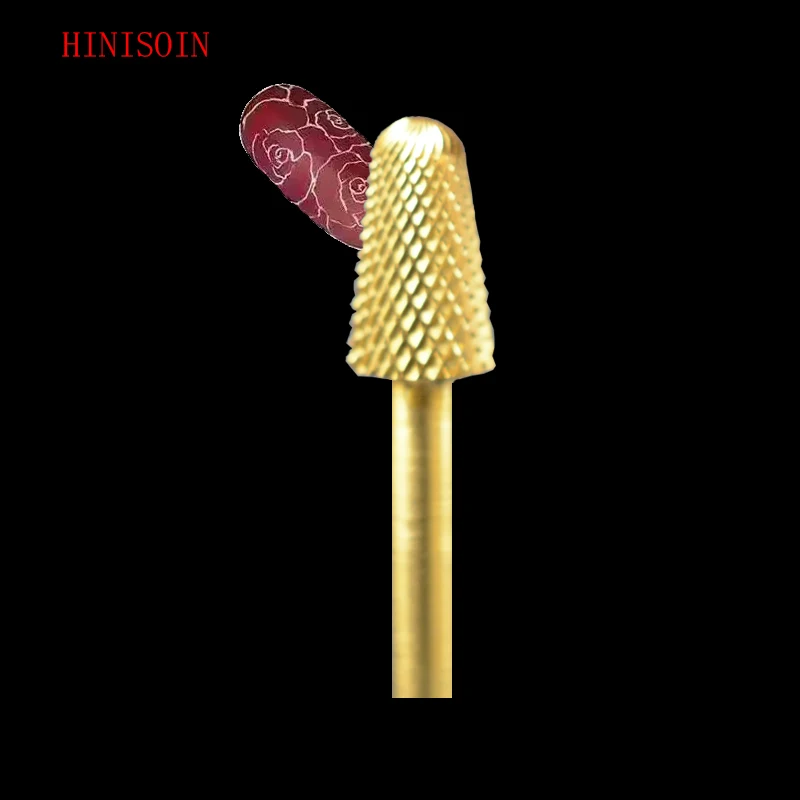 

2pcs HIVISOIN Carbide Nail Drill Bit -Safety Bit -F(60090030)-Gold