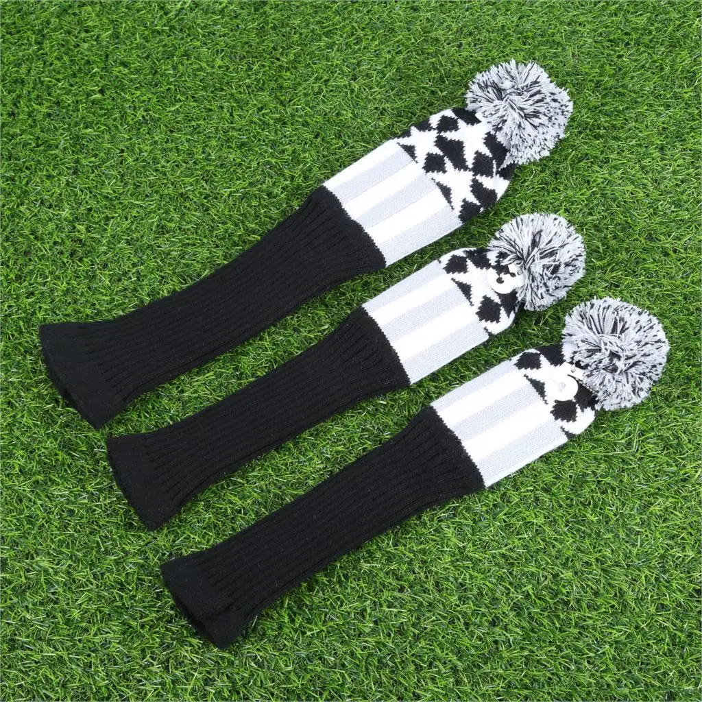 Club Head Covers Set Knitted Fabric Sock Golf Headcover For Callaway Driver/ Fairway Woods