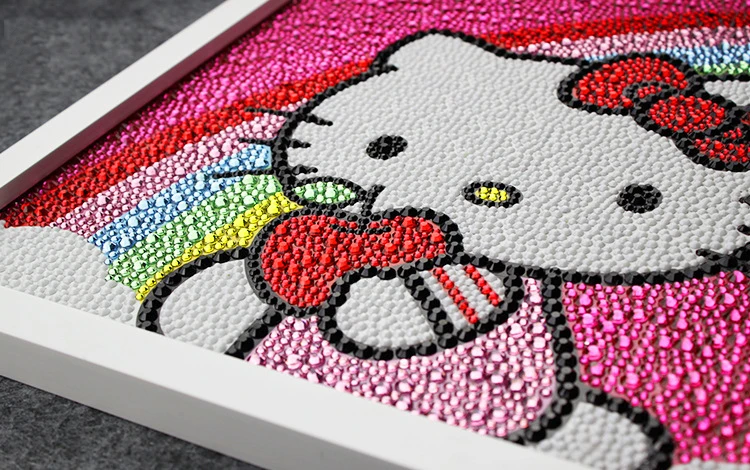 Рисунок «hello kitty» радужная картина Diy 5D алмазная картина «hello kitty» полная вышивка круглые алмазы со стразами 30*40 см детские подарки