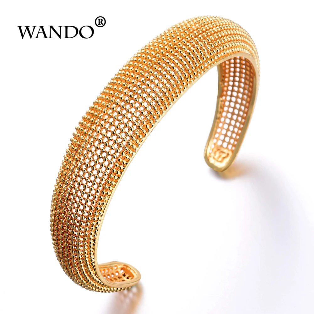 

1PCS Dubai Wedding Gold Color Bracelet for Women With Screws African Classic Hollow Bangles Jewelry Birthday Gifts b181