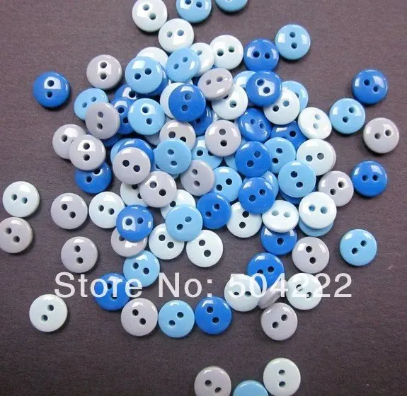 1000 шт Мини яркие светло голубые белые гладкие кнопки из смолы 10 мм Оптовая