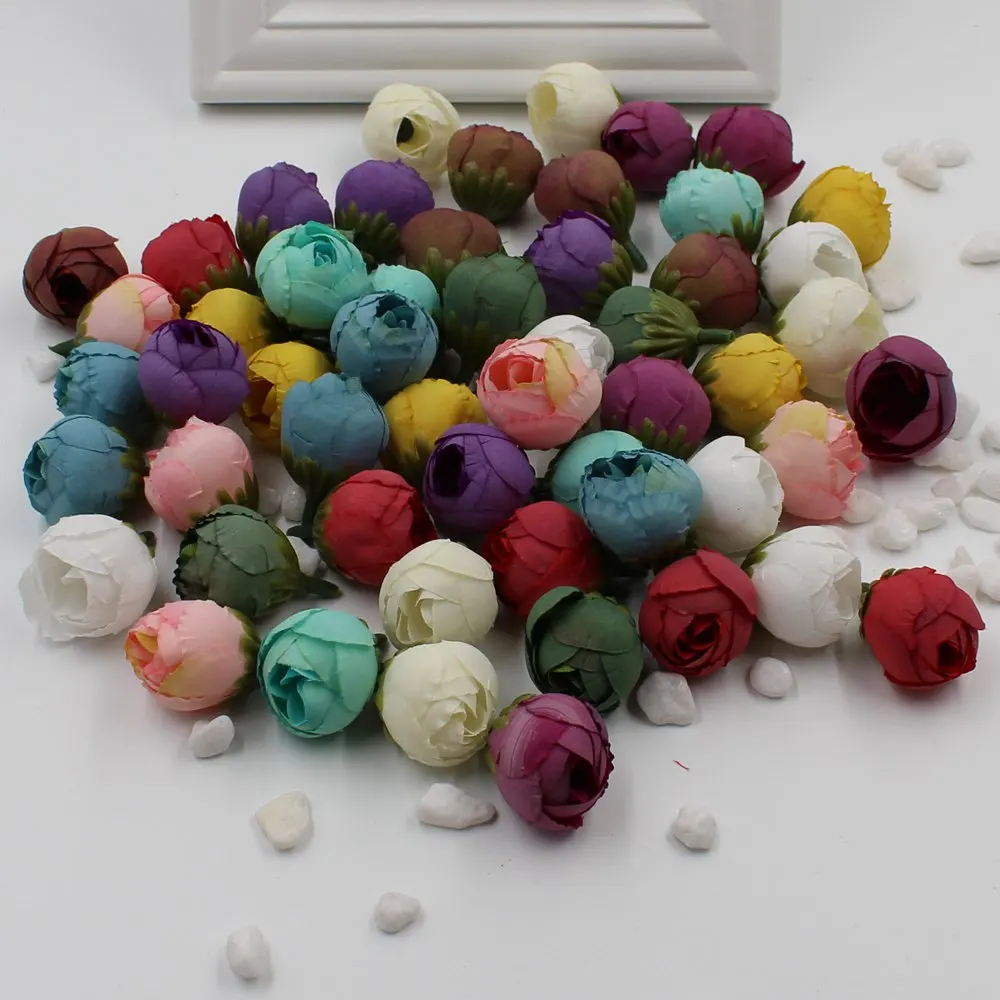 5 шт./лот бутон розы шелковые искусственные цветы для растений Свадебные