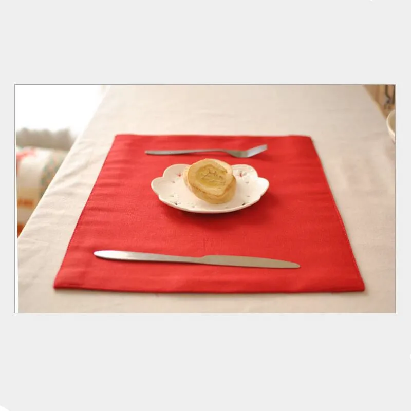 4 шт. высококлассные простые чистые красные салфетки двойной толстый коврик