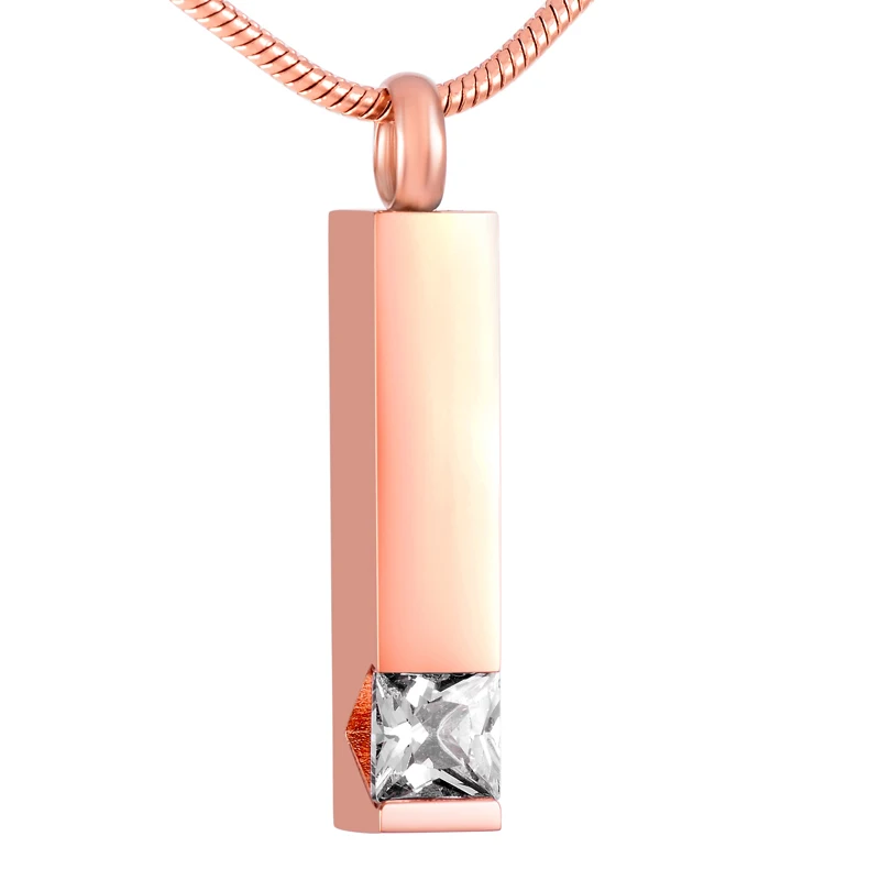 XWJ8094 CZ Stone Inlay Cremation Bar Pendant Funeral Urn Necklace Keepsake Human Ashes Holder Stainless Steel Jewelry | Украшения и