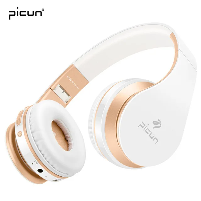 white gold Picun p16 беспроводные Bluetooth стерео бас наушники с микрофоном спортивные наушники для бега наушники Поддержка TF карты MP3 плеер - Цвет: white gold