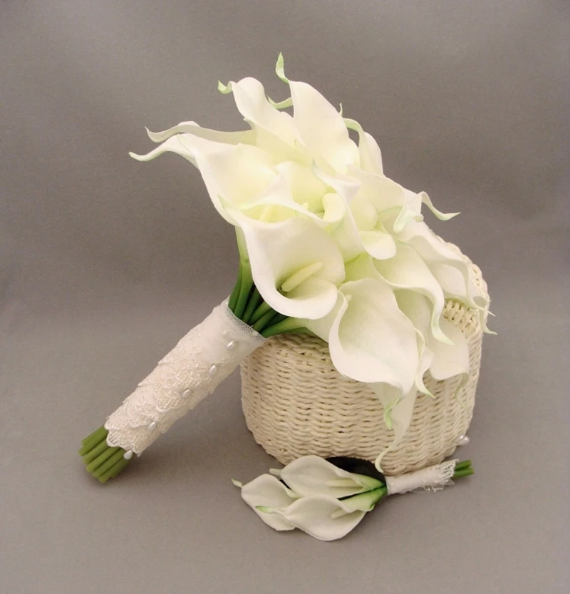 Ivory Pink Purple Calla Lily Wedding Flowers Bridal Bouquets Artificial Bouquet Bridesmaid De Mariage Rose | Свадьбы и торжества