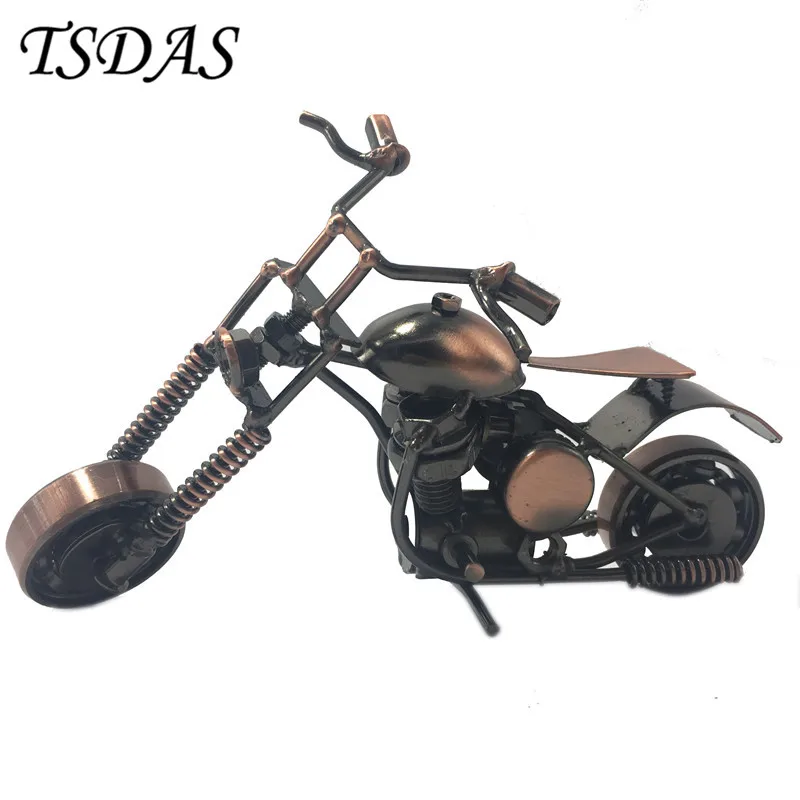 Free Shipping Retro Iron Motorcycle Model Ornaments Vintage Metal Motorbike Crafts Home Decor | Дом и сад
