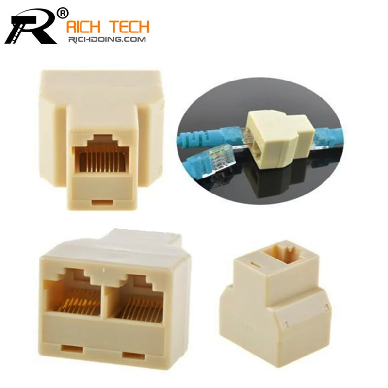 Кабельная сеть RJ45(8 ядер) одна точка два разъема расширение адаптера интерфейса