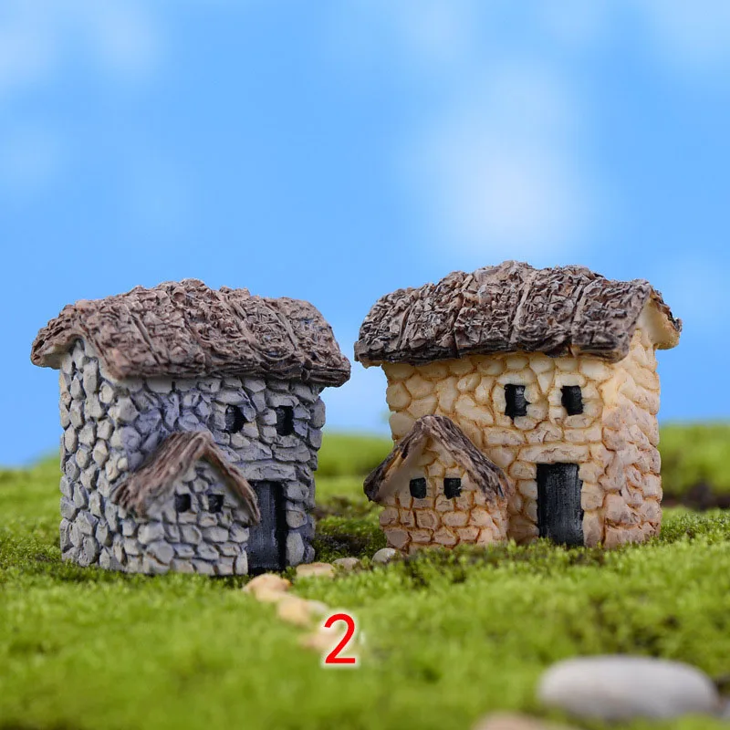 Винтажный каменный дом Мини Ремесло миниатюрный Сказочный Сад украшение дома