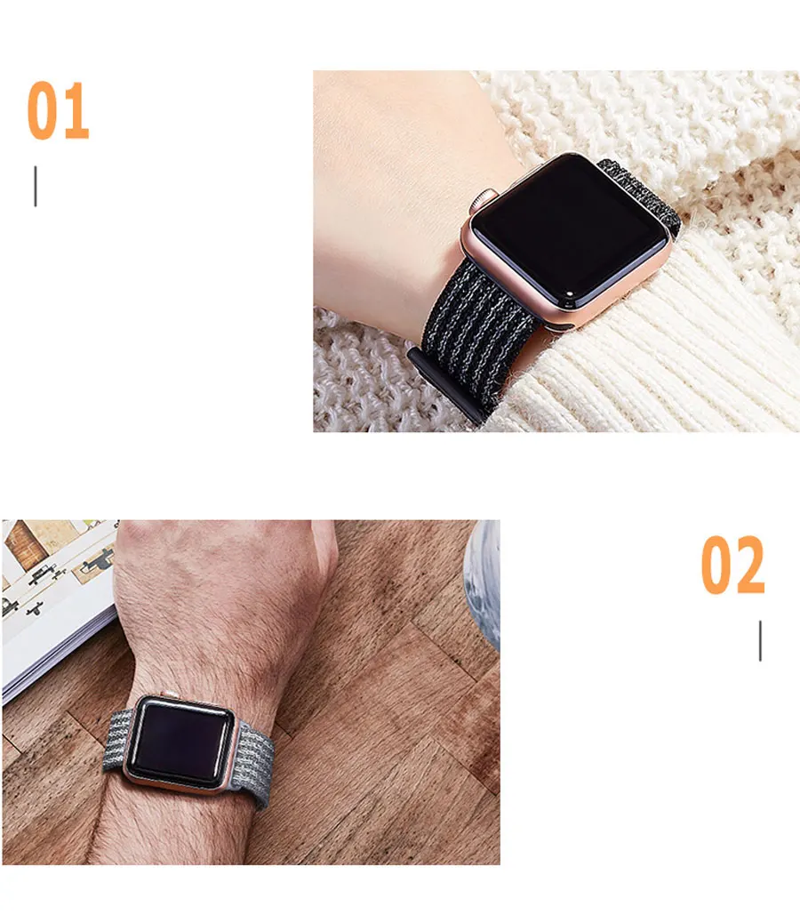 Ремешок для apple watch band 44 мм correa apple watch 5 4 band 3 2 iwatch band 42 мм 38 мм 40 мм спортивный нейлоновый браслет