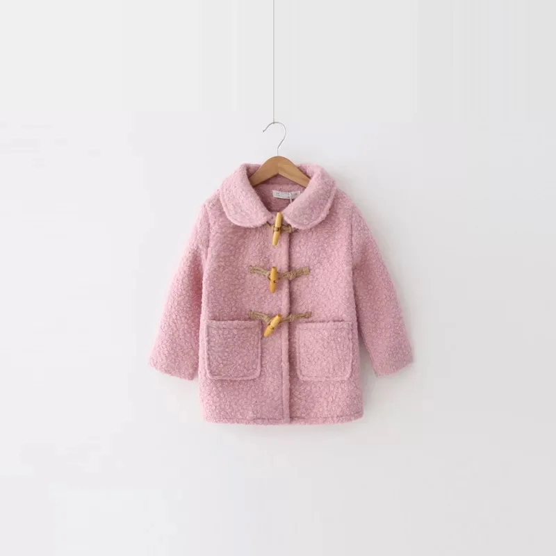 Pink Детское модное пальто осенне-зимнее пальто для маленьких девочек пальто с длинными рукавами теплая хлопковая ветровка для маленьких девочек - Цвет: Pink