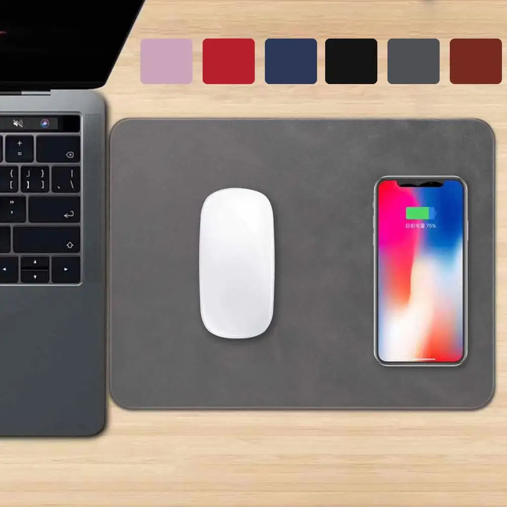 Беспроводной Настольный коврик для мыши 2 в 1 QI iPhone X 8 Plus Samsung S9 Note S8 S6 edge|Зарядные