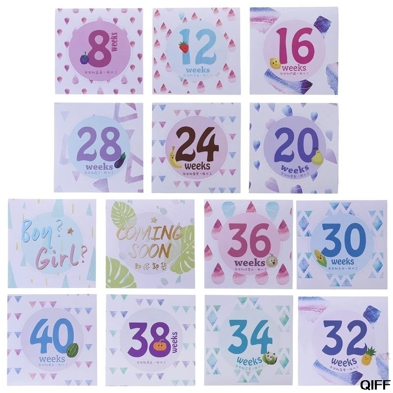 14 шт./компл. месяц стикеры фотография беременной женщины на самоклеящихся