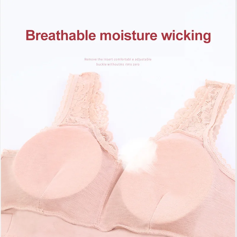 Newly Wireless Front Cross Side Buckle Lace Lift Bra Breathable for women dropshiping | Женская одежда