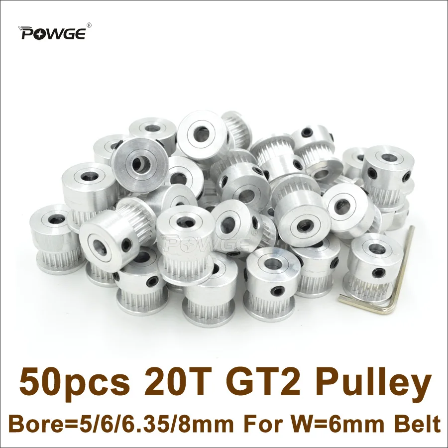 Зубчатый шкив POWGE 20 зубьев 2 Гт отверстие 5/6/6 35/8 мм подходит для ширины 6 ГТ