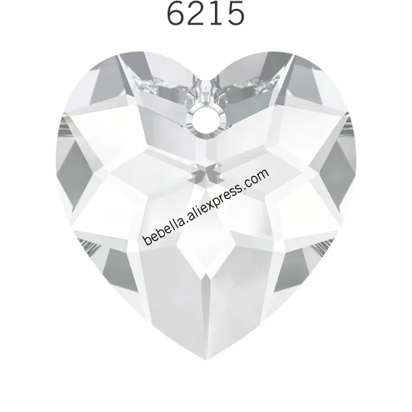 1 шт.) Кристалл от Swarovski 6215 граненый кулон в виде сердца сделано в австрийском стиле Стразы для изготовления ювелирных изделий своими руками - Цвет: Crystal 001