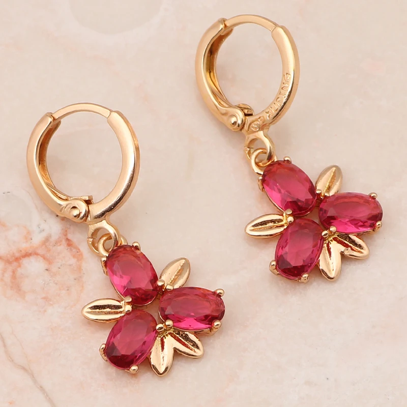 Glitering подарок партии товаров золотой тон rose Циркон Ювелирные комплекты с