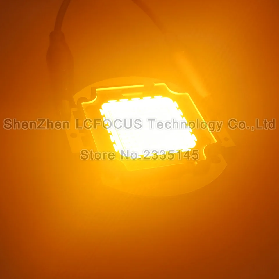 Высокая мощность светодиодный чип 50 Вт желтый 590 595nm супер яркий диод SMD COB для 100
