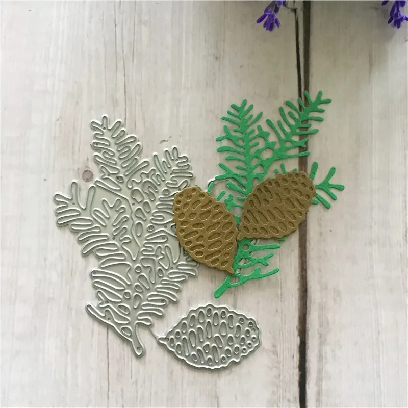 DIY Дерево листья высечки для высечки папка для изготовления карт альбом штампы Металлическое Тиснение трафареты шаблоны для скрапбукинга тиснение 72x83 мм