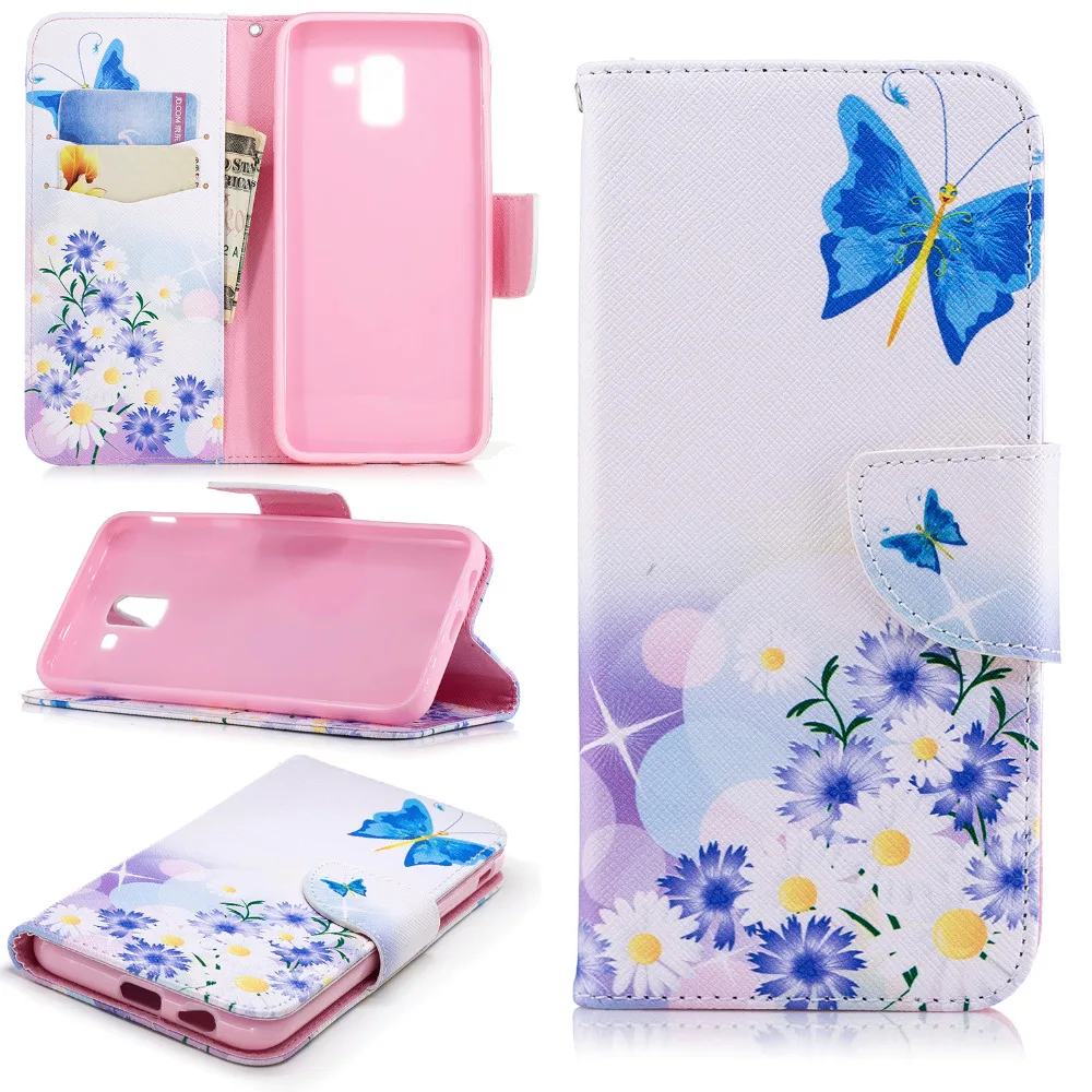 J6() кожаный чехол для samsung galaxy J4 J6 чехол A10 A20E A20 A30 A40 A50 A70 Coque для samsung J6 плюс кошелек флип-чехол