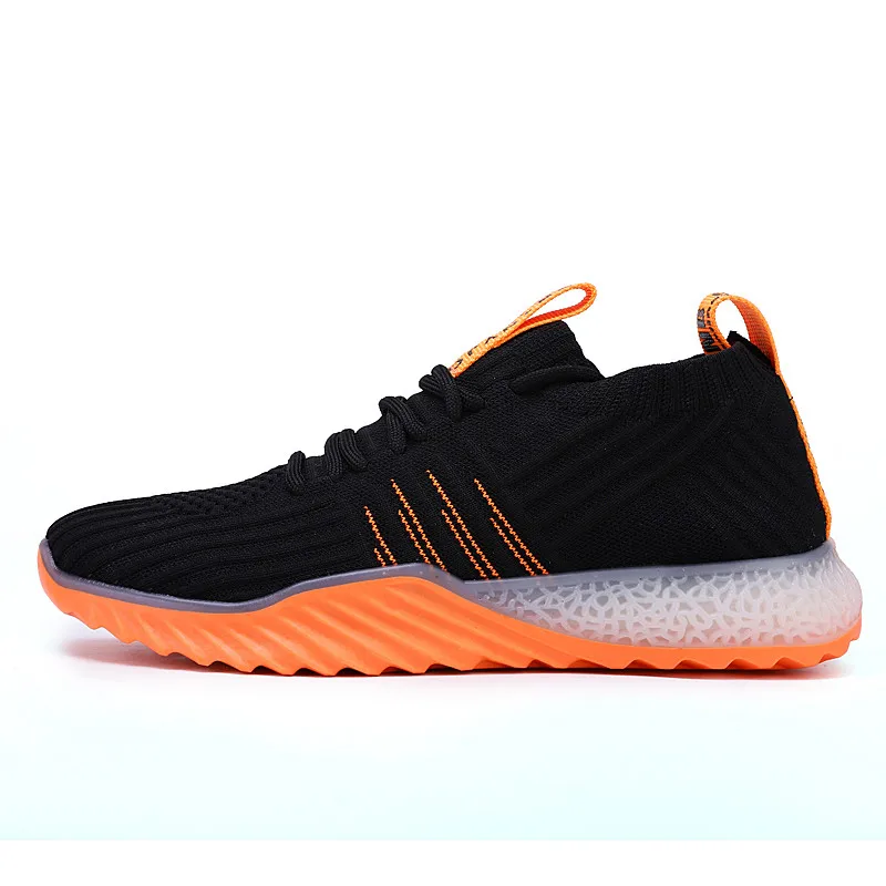 black orange 1601-39 Повседневная прозрачная обувь; коллекция года; сезон лето; женская обувь из сетчатого материала на шнуровке; модный дышащий светильник; женские кроссовки на платформе; chaussures femme - Цвет: black orange 1601-39
