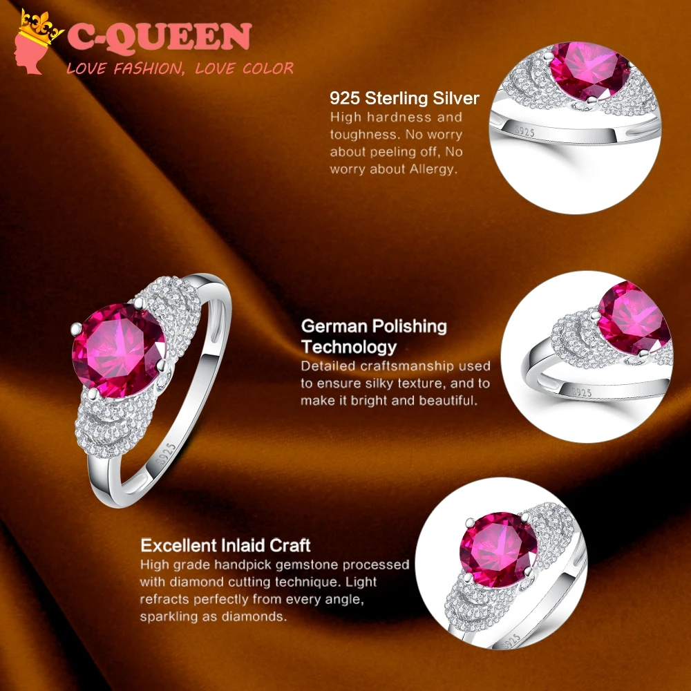 Горячие jrose 8x8 мм 3.5ct круглой огранки createdruby любовь вечность Твердые стерлингового