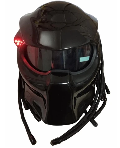 

2017 New Matte Black / Bright Black Predators helmet mask Fiberglass motorcycle Iron Man helmet Full face moto helmet