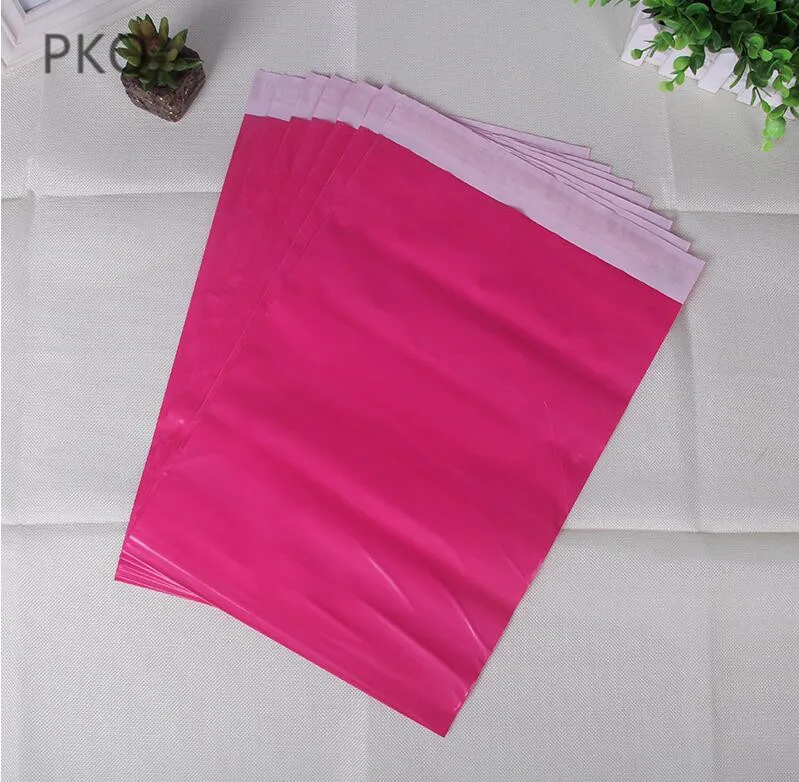 100 шт розово-красный курьерский почтовый пакет пластиковый конверт