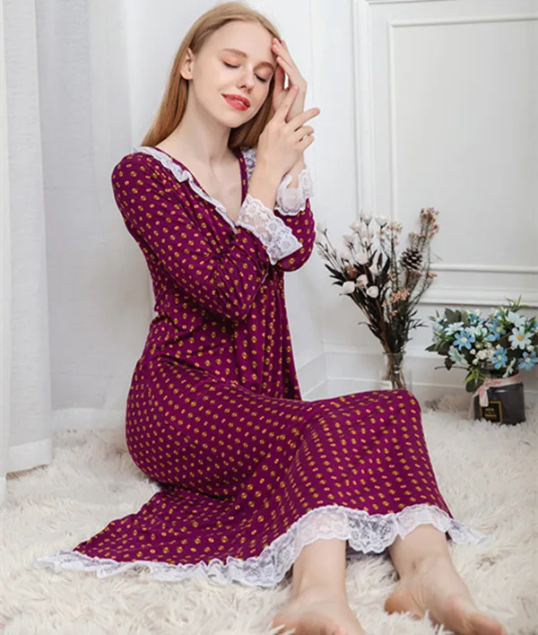 Fdfklak M XXL размера плюс женская ночная рубашка сексуальное платье для сна длинные