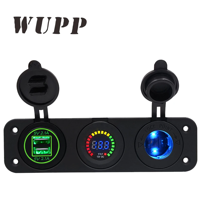 WUPP Водонепроницаемый Dual Usb Автомобильное Зарядное устройство 5 В 4.2A