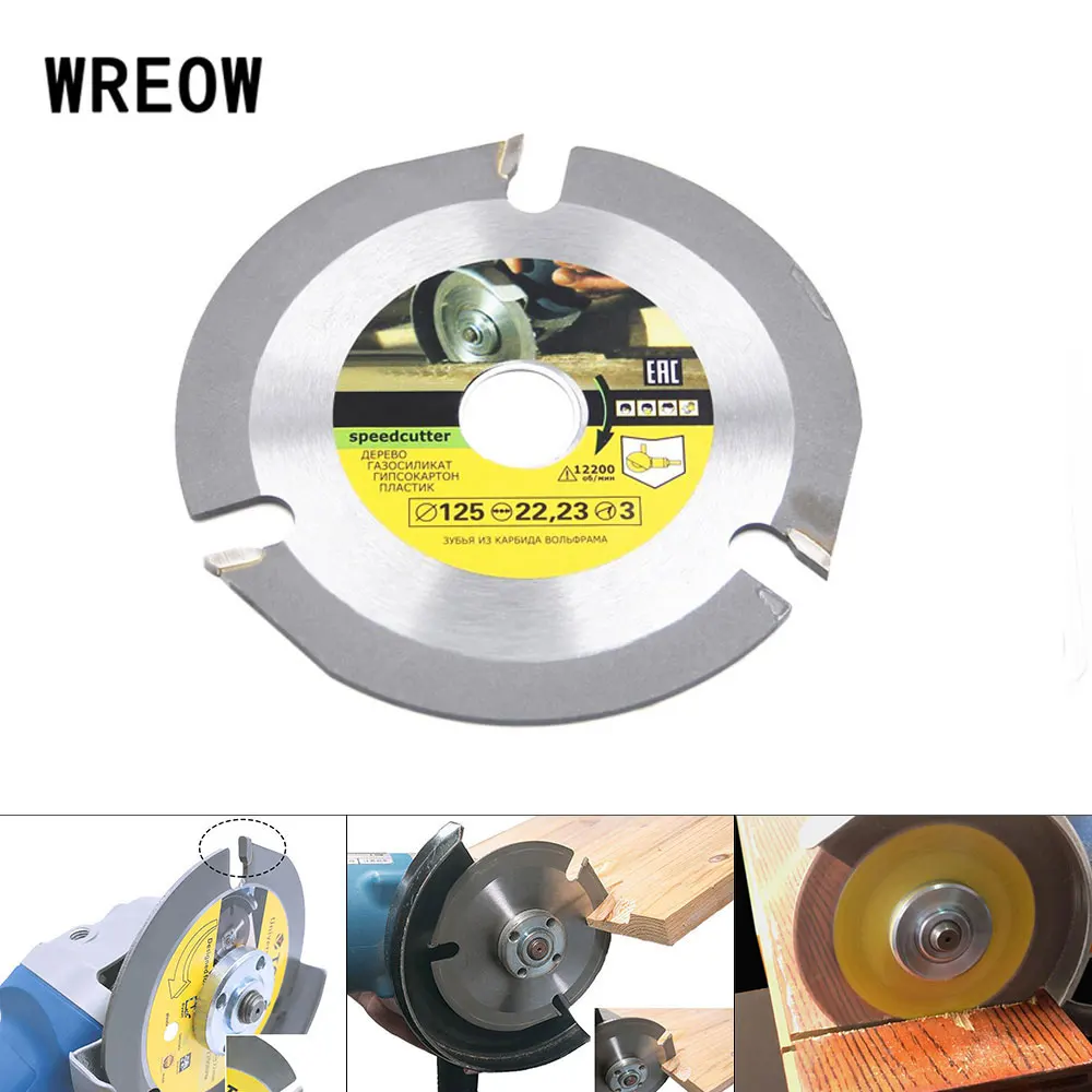 

115mm/125mm Circular Saw Blade 3 Teeth Grinder Saw Disc Carbide Tipped Wood Cutting Blade Power Multifunctional Tool Accessorie