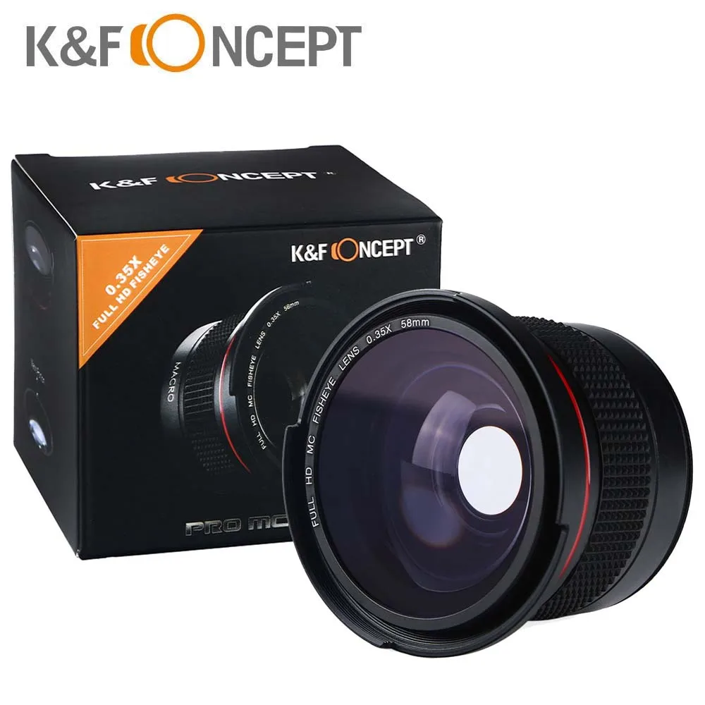 K &amp F CONCEPT HD макро-объективы 58 мм 0.35x Fisheye для Canon 600d 700d 6d Rebel T5i Nikon d3300 d5100 sony |