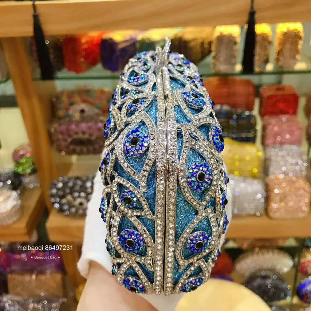Женский кошелек XIYUAN блестящий золотой клатч со стразами прозрачная синяя