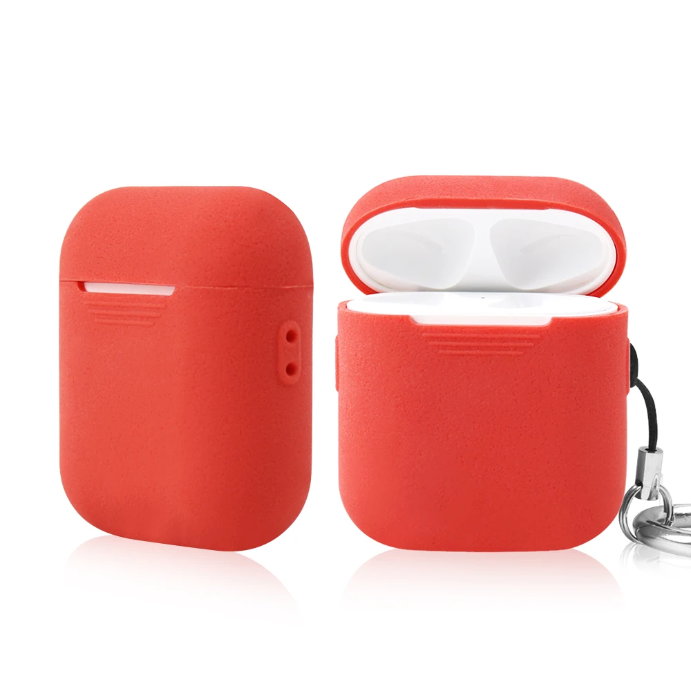 SIKAI For Apple Airpods Case Silicone Florescent Skin Cover With Dust Plug Free Lanyard Air pods Charging |