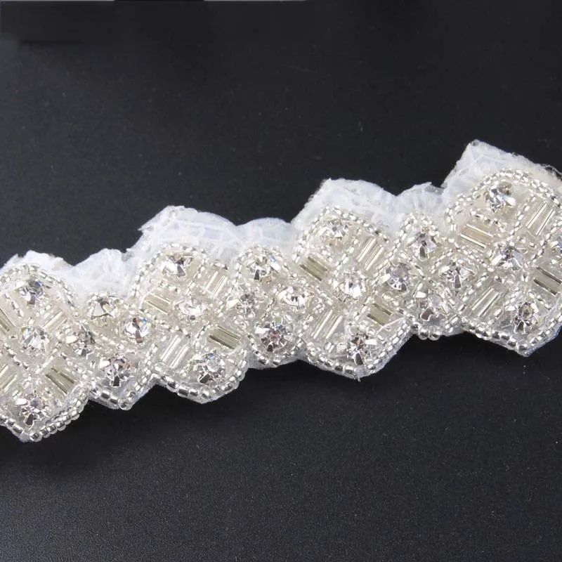 Эластичные повязки для женщин белые свадебные аксессуары волос акриловые бусины