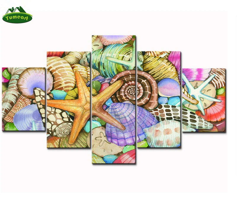 

YUMEART Diamond Embroidery for Sall Diamond Painting Shell Sea Cross Stitch Full Drill Rhinestone Diamond Mosaic Home Decoration