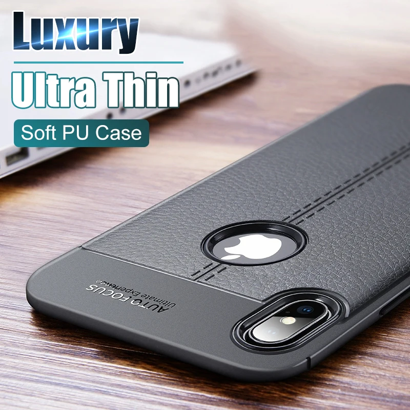 Роскошный кожаный PU силиконовый мягкий чехол для iphone 8 7 6 6s PLus X полный Чехол Xr Xs Max