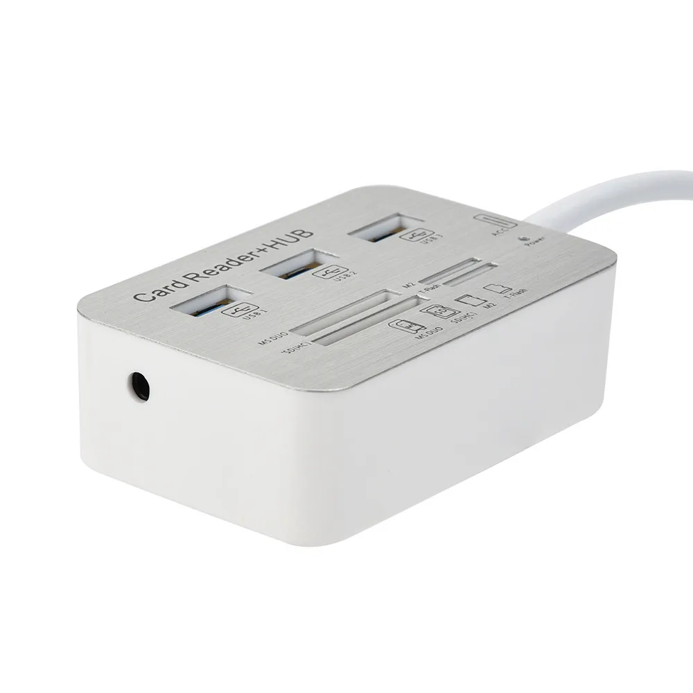 3 порта Алюминиевый USB 1 концентратор с MS SD M2 TF мульти в кардридер Портативный