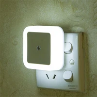 mini led night light sensor control eu us uk plug square bedroom wall lamp for baby child gift romantic colorful decor