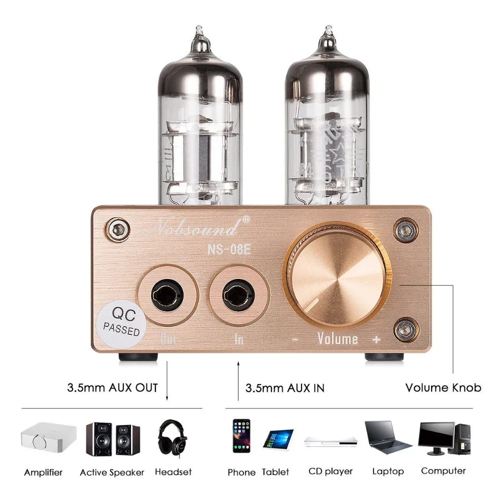 Nobsound мини 6J3 вакуумные трубки предварительно усилители аудио высокий ток HiFi стерео наушники усилитель